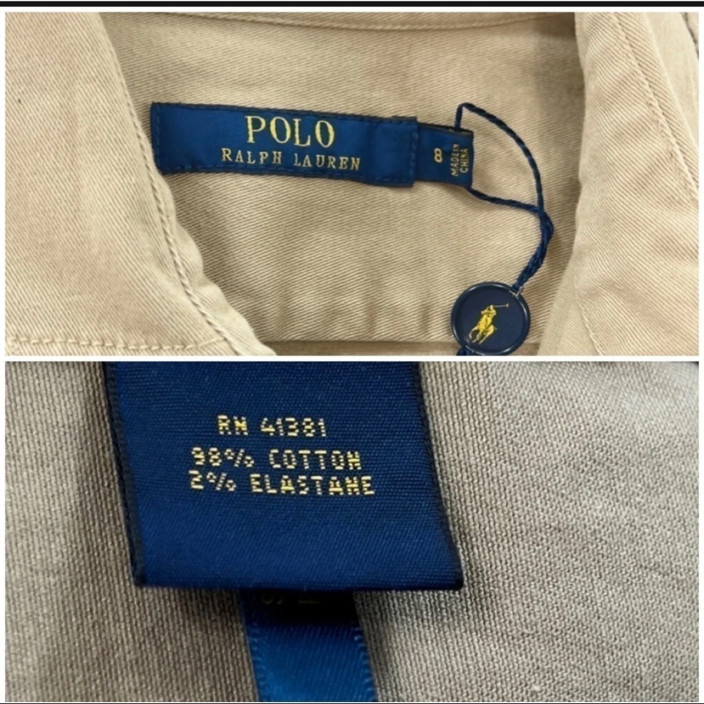 NWT Polo Ralph Lauren Sz 8 Beige Utility Military Shirt Dress Button Front NEW - Picture 13 of 13